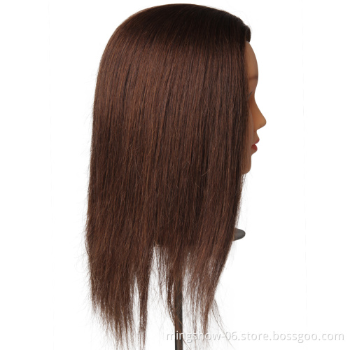 14 Inch brown free shipping training head mannequin of natural hair